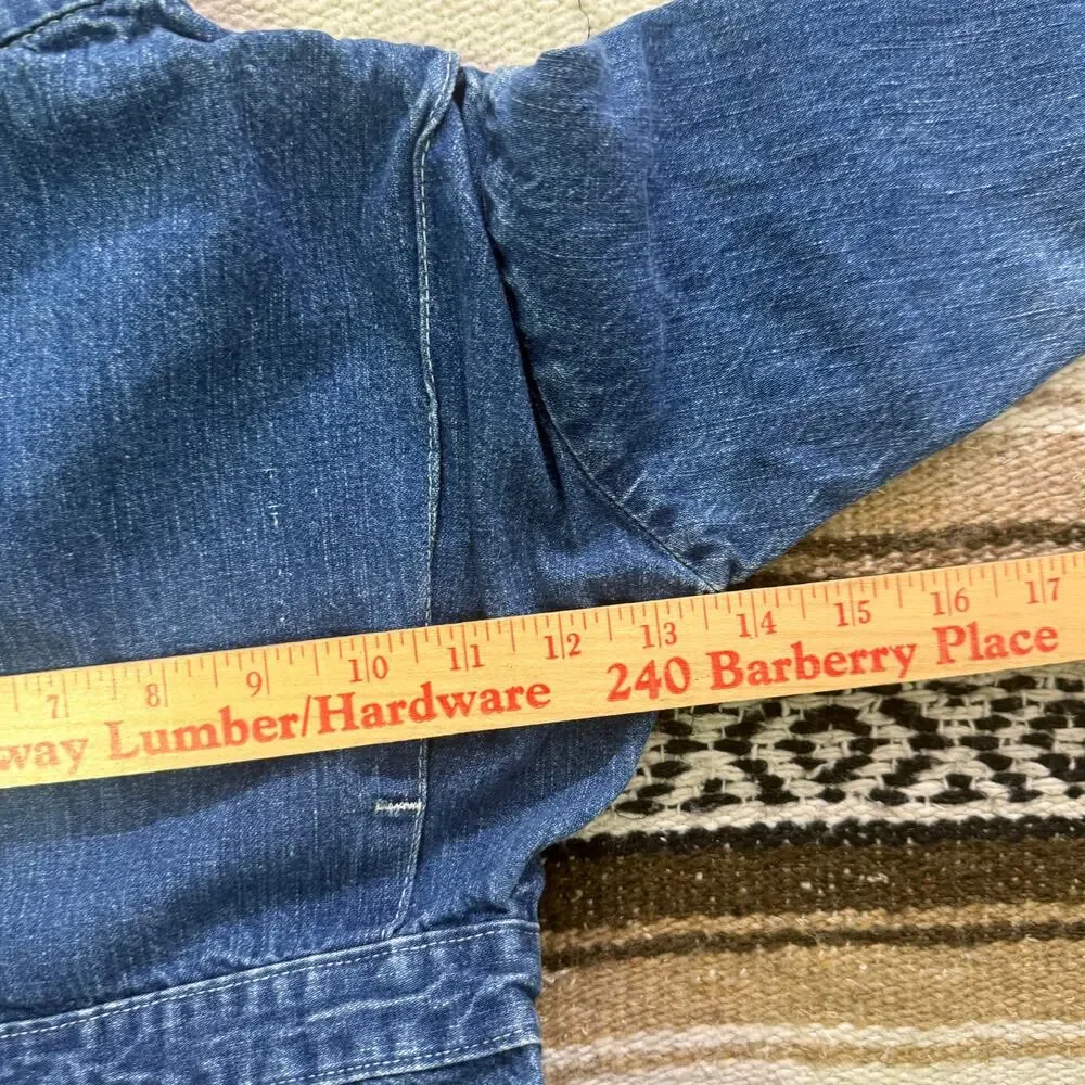 Youth Kids Vintage 80's Oshkosh B'Gosh Blue Jean Denim Coveralls Jumpsuit Sz S